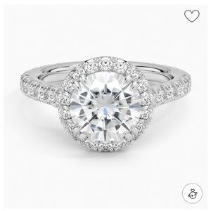 Classic Halo Solitaire Ring in White Gold